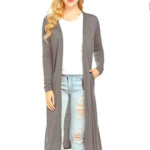 Side Slit Maxi Cardigan